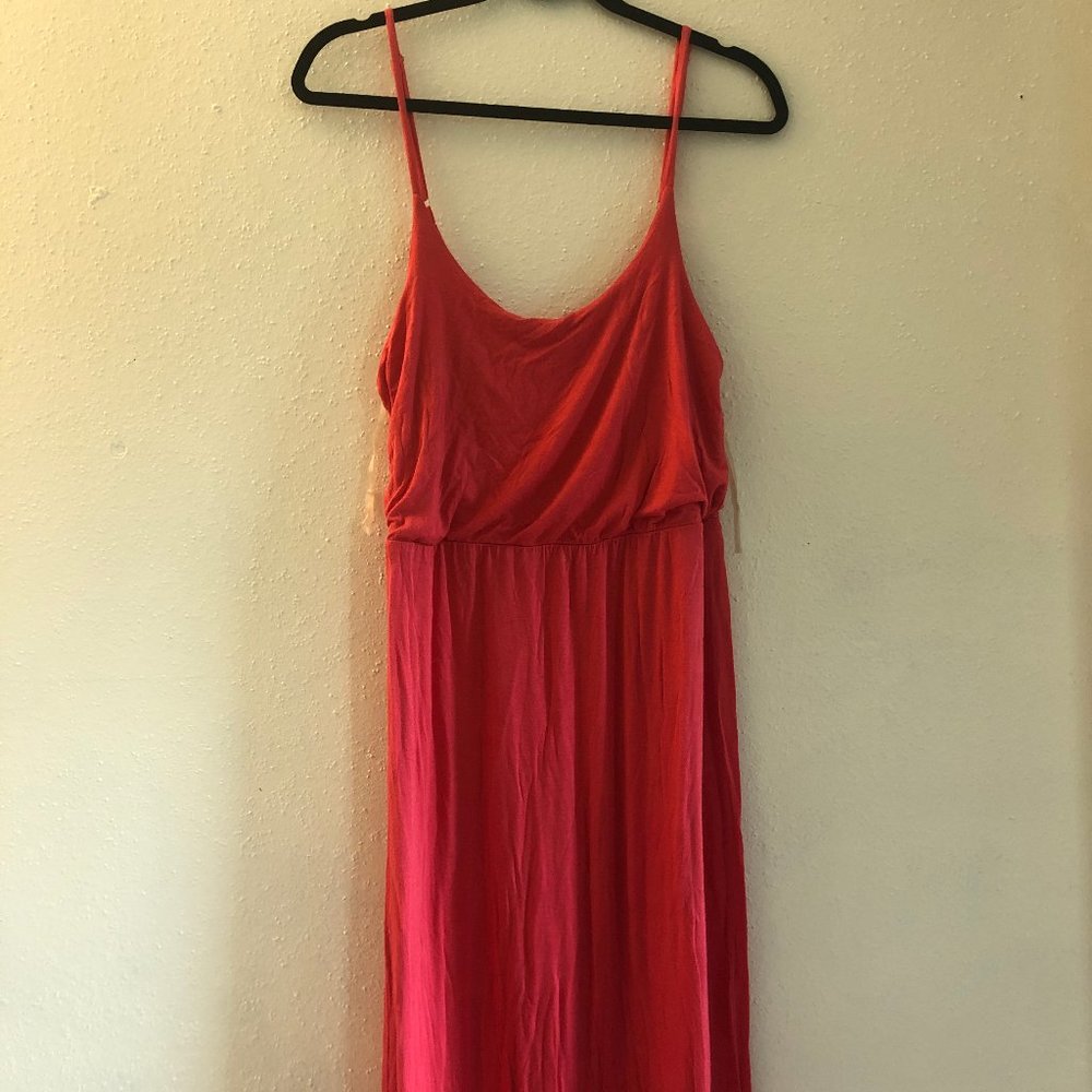 STRETCHY PINK WATERMELON MAXI DRESS SIZE S/M/L